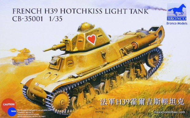 Сборная модель 35001 Bronco Models Французский танк H39 Hotchkiss 