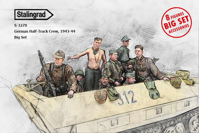 3270 Stalingrad Экипаж бронетранспортера Sd.Kfz. 251 с обвесом (8 фигур) 1/35