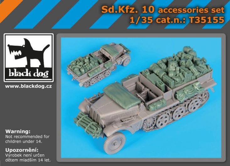 T35155 Black Dog Набор аксессуаров из смолы для Sd.Kfz 10 1/35