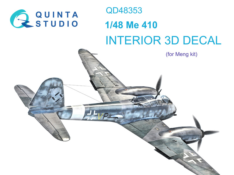 QD48353 Quinta 3D декаль интерьера для Me 410 (Meng) 1/48