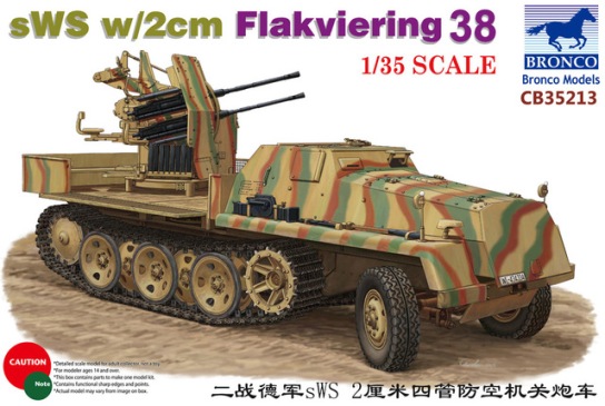 Сборная модель 35213 Bronco sWS w/2cm Flakviering 38