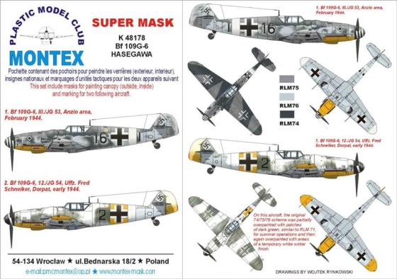 K48178 Montex  Super Mask Bf 109G-6 (Hasegawa) 1/48