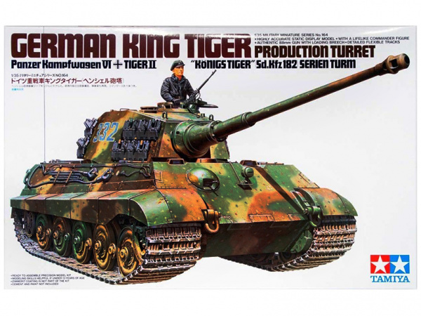 Сборная модель 35164 Tamiya Танк KING TIGER (Королевский тигр) "Production Turret" с 1 фигурой 