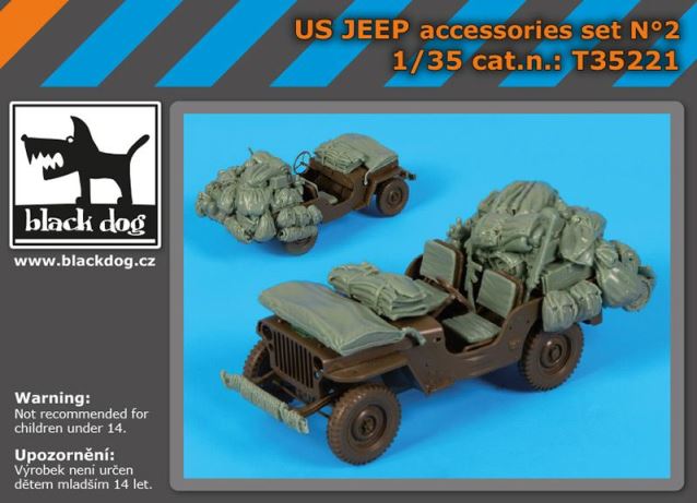T35221 Black Dog Набор аксессуаров из смолы для US Jeep 1/35