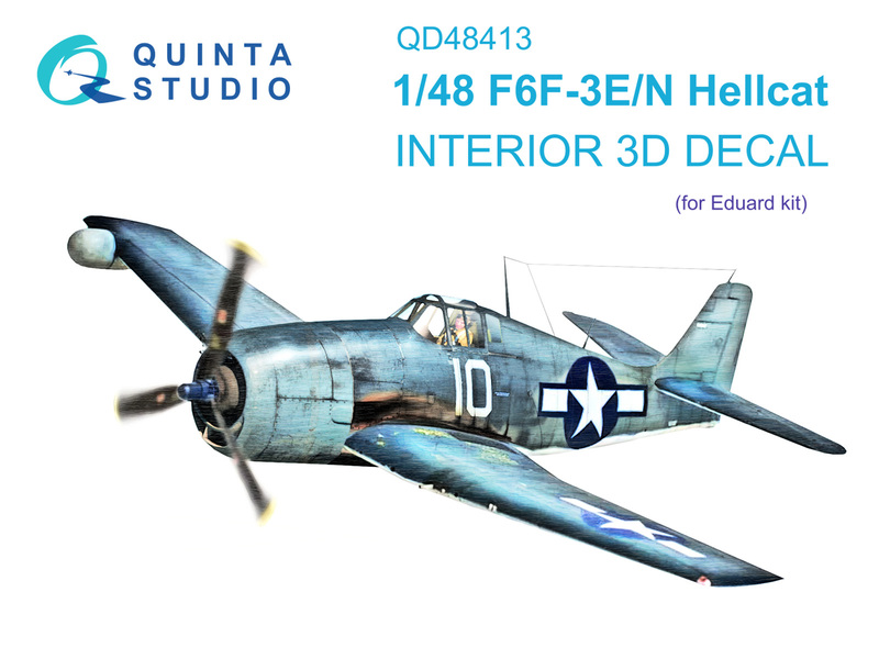 QD48413 Quinta 3D Декаль интерьера кабины F6F-3E/N Hellcat (Eduard) 1/48