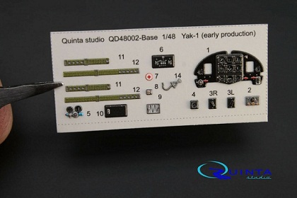 QD48002 Quinta 3D Декаль интерьера кабины Як-1 (ранние серии) (для любых моделей)