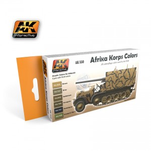 AK550 AK Interactive Набор красок для окраски техники африканского корпуса (6 красок)