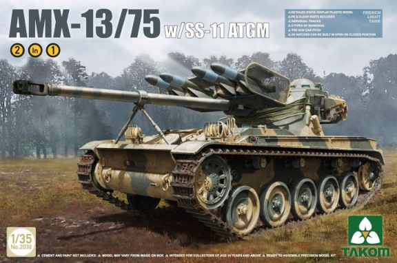 Сборная модель 2038 Takom AMX-13/75 с установкой SS-11 ATGM  
