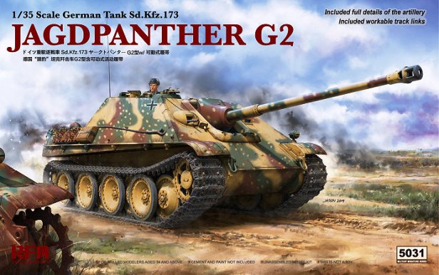 5031 RFM САУ Jagdpanther G2 с полной деталировкой орудия  и рабочими траками 1/35