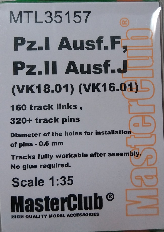 MTL35157 MasterClub Траки для Pz.I Ausf.F (VK18.01), Pz.II Ausf.J (VK16.01) Kgs 611/35