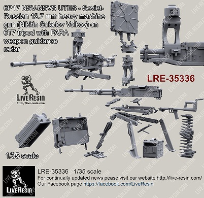LRE35336 Live Resin Крупнокалиберный пулемет УТЕС с радиолокационным прицелом ФАРА 1/35