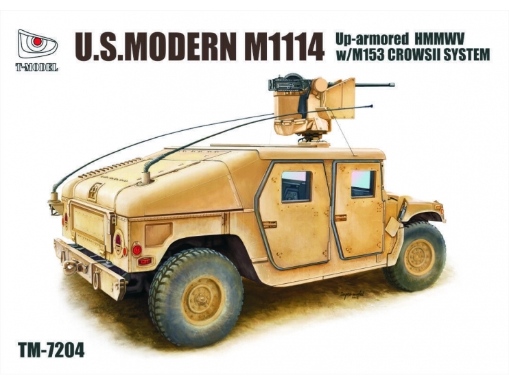 TM7204 T-Model Бронеавтомобиль M1114 HMMWV w/XM153 CROWS II 1/72