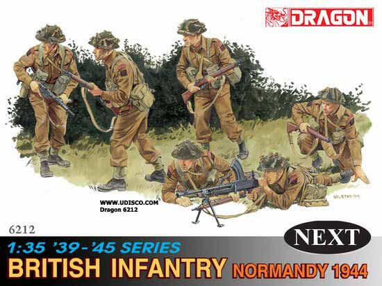 6212 Dragon Британские солдаты Britsh Infantry (Normandy 44) Мосштаб 1/35