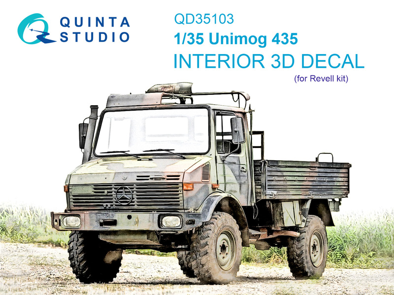 QD35103 Quinta 3D Декаль интерьера кабины Unimog 435 (Revell) 1/35