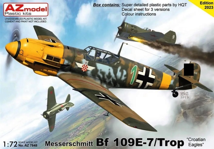 7848 AZmodel Немецкий истребитель Bf 109E-7/Trop "Croatian Eagles" 1/72