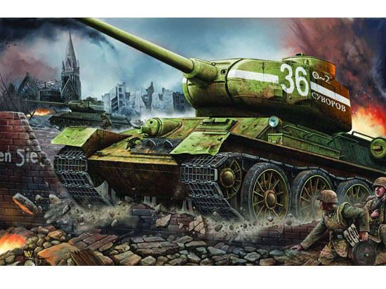 Сборная модель 00902 Trumpeter Советский танк Т-34/85 (модификация 1944 г, завода №183) 