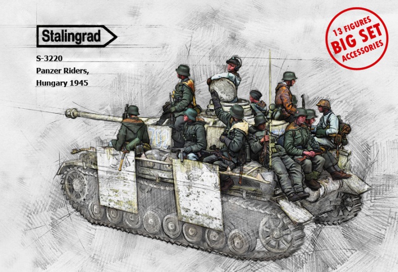 3220 Stalingrad Немецкий танковый десант. Венгрия 1945г. (13 фигур) 1/35