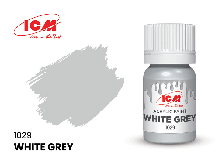 C1029 ICM Акриловая краска Бело-серый (White Grey) 12мл