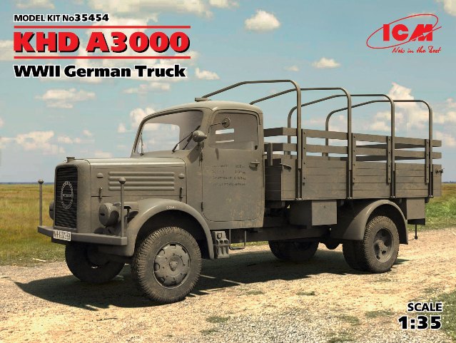Сборная модель 35454 ICM Германский армейский грузовой автомобиль KHD A3000 