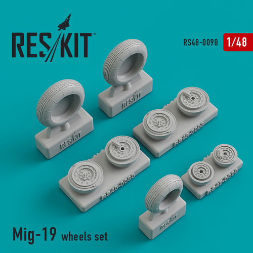 RS48-0098 RESKIT Mig-19 wheels set (for Trumpeter) 1/48