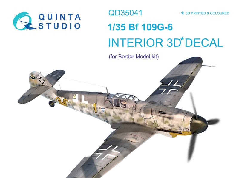 QD35041 Quinta 3D Декаль интерьера кабины Bf 109G-6 (Border Model) 1/35