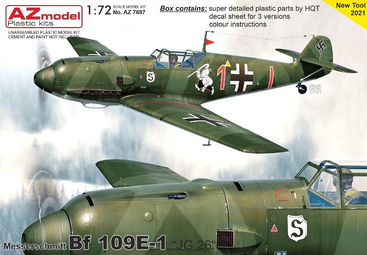 7697 AZmodel Самолёт Bf 109E-1 „JG.26“ 1/72