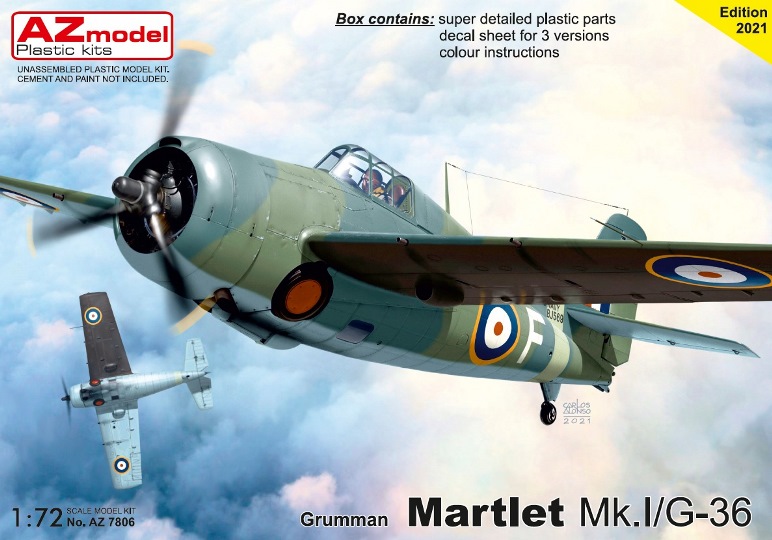 7806 AZmodel Самолёт Martlet Mk.I/G-36 1/72