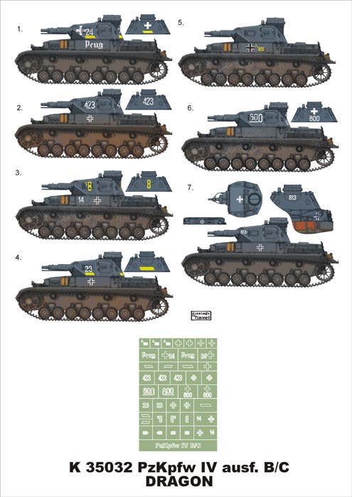 K35032 Montex Набор масок для танка Panzer IV.B/C (Dragon) Масштаб 1/35