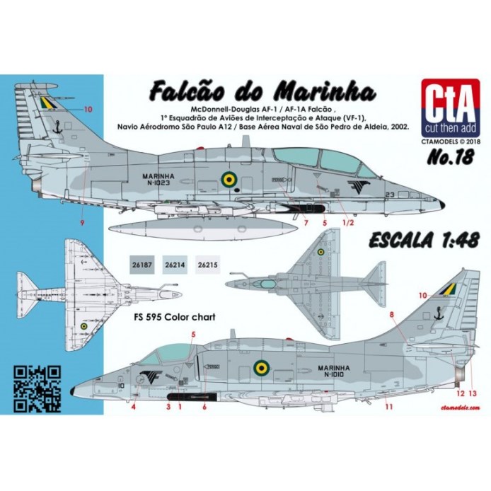 CTA-018 CtA "Falc?o do Marinha" (Brazilian Navy AF-1 and AF-1A - both based on A-4M Skyhawk) 1/72