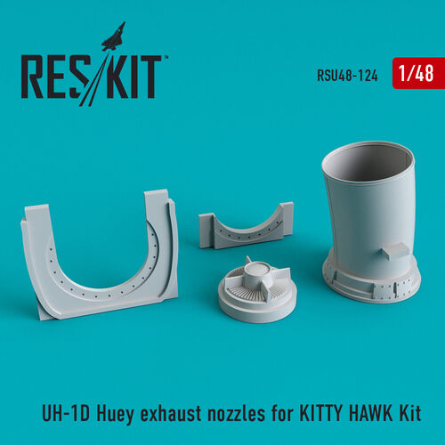 RSU48-0124 RESKIT UH-1D Huey exhaust nozzles (for Kitty Hawk) 1/48