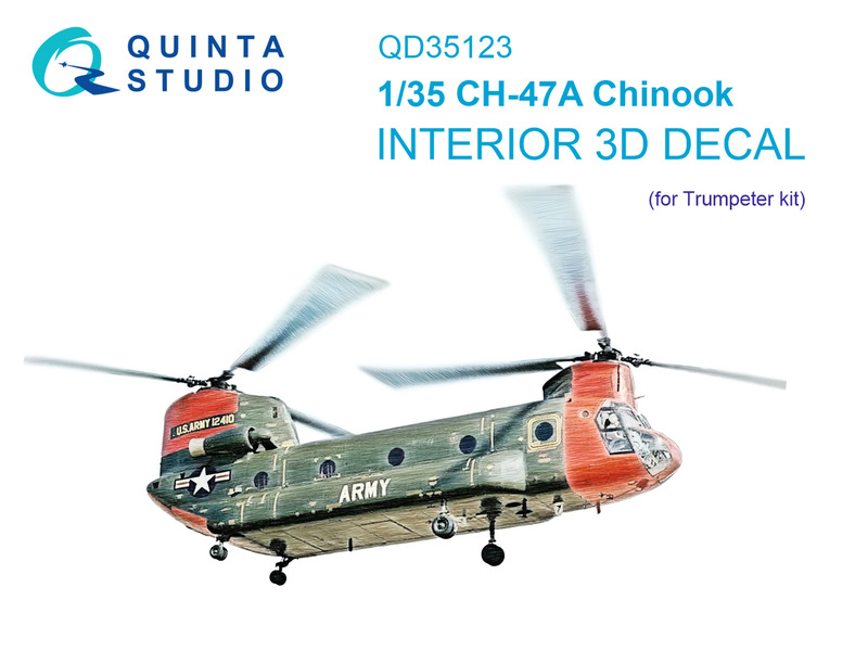 QD35123 Quinta 3D Декаль интерьера кабины CH-47A Chinook (Trumpeter) 1/35