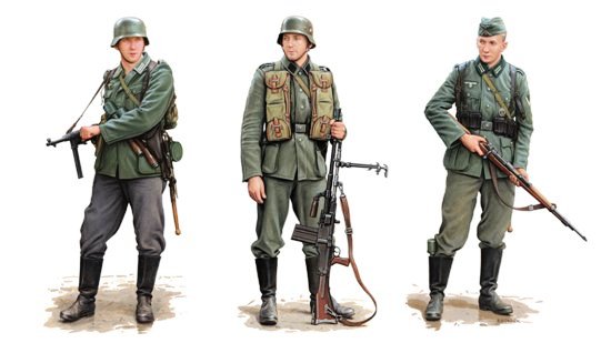 6791 Dragon Германские солдаты, Битва за Смоленск и Рославль, 1941 год (3 фигуры) Масштаб 1/35