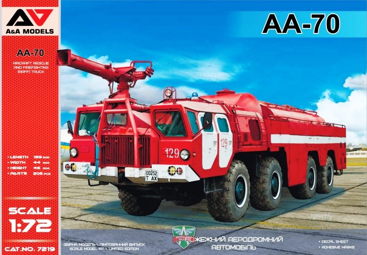 7219 A&A Models Пожарный автомобиль AA-70 1/72