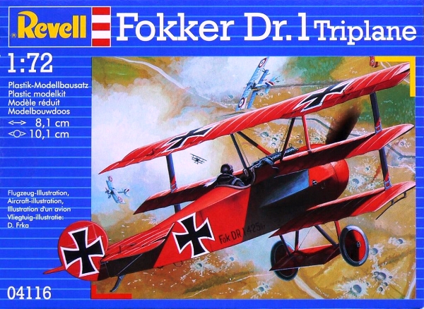Сборная модель 04116 Revell Германский самолёт "Fokker Dr.1 Triplane" 