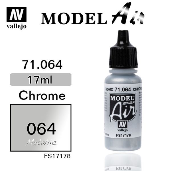 V-71064 Vallejo Краска Model Air Хром металлик 17 мл