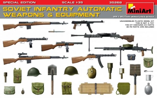 35268 MiniArt Автоматическое оружие и экипировка советских солдат WWII 1/35