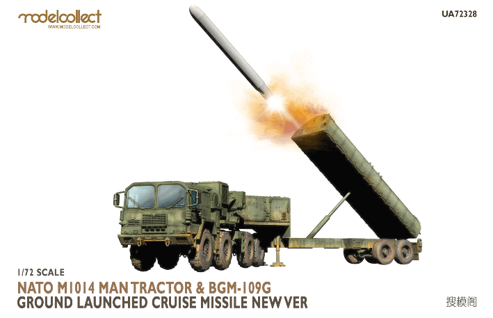 UA72328 Modelcollect Nato M1014 MAN Tractor & BGM-109G Ground Launched Cruise Missile new Ver 1/72