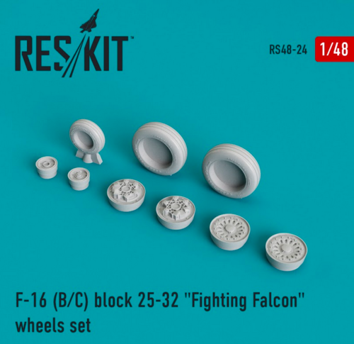 RS48-0024 RESKIT F-16 (B/C) block 25-32 "Fighting Falcon" wheel (for Kinetic, Tamiya, Italeri) 1/48