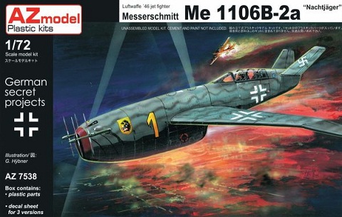 7538 AZmodel Немецкий реактивный истребитель Me 1106B-2a 1/72