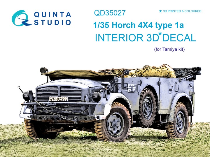 QD35027 Quinta 3D Декаль интерьера кабины для Horch 4X4 type 1a (Tamiya) 1/35
