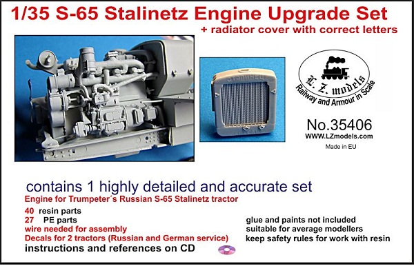 35406 L.Z.Models  Russian SG-65 Stalinetz Engine Upgrade Set  (смола) 1/35