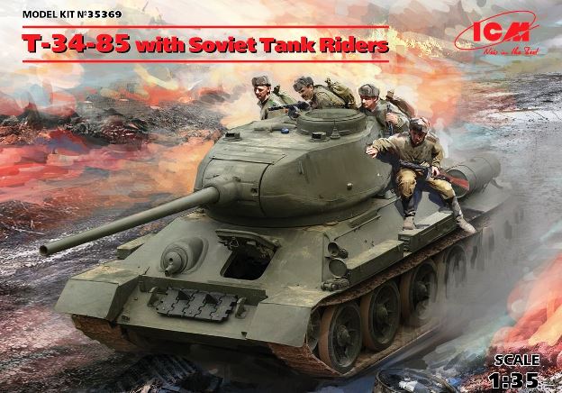 35369 ICM Советский танк Т-35-85 с танковым десантом 1/35