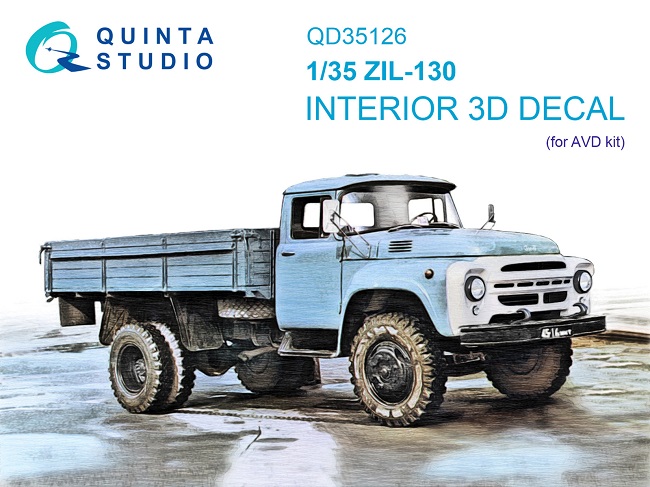 QD35126 Quinta 3D Декаль интерьера кабины ЗиЛ-130 (AVD) 1/35