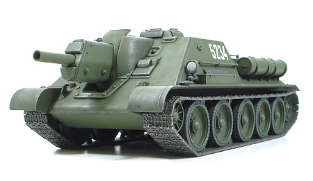 Сборная модель 32527 Tamiya Советское противотанковое 122мм самоходное орудие СУ-122. В наборе металлическая, грунт 