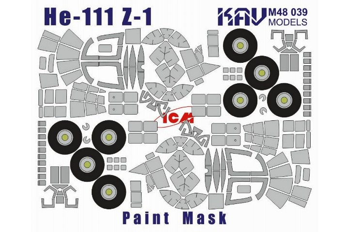 M48039 KAV Models Окрасочная маска на остекление He-111Z-1 (ICM) 1/48