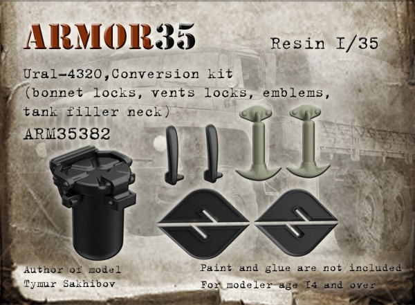 ARM35382 Armor35 Урал 4320 (замки капота и форточек, эмблема, горловина бака) 1/35