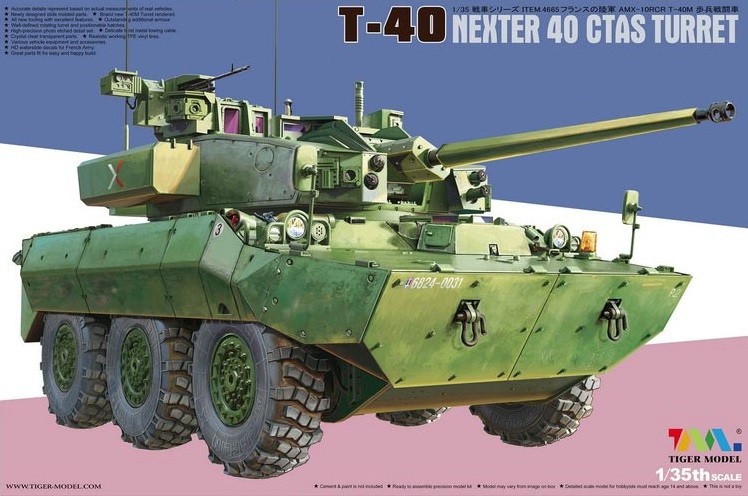 4665 Tiger Model Колесный танк AMX-10 RCR T-40 Nexter 40 Ctas Turret 1/35