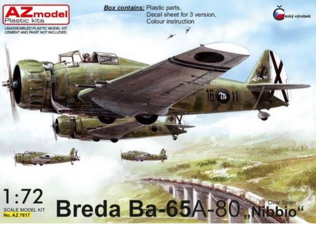 7617 AZmodel Самолёт Breda Ba-65 A-80 "Nibbio" in Spain 1/72