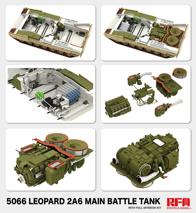 5066 RFM Германский танк Leopard 2A6 (с интерьером) 1/35