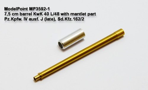 MP3592-1 Model Point 7,5 см ствол KwK 40 L48 с деталью бронемаски Pz.Kpfw. IV ausf. J, Sd.Kfz.162/2 (Dragon 6080) Масштаб 1/35